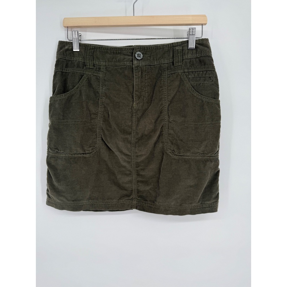 Columbia Corduroy Mini Skirt Olive Green Utility Pockets Women's Size‎ 6